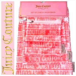 Juicy Couture Block Logo Set of 3 Mesh Wah Bags